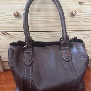 brown genuine Frye leather tote